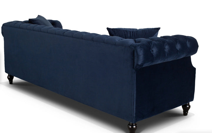 Velvet Navy Blue Richmond 3 Seater Chesterfield Sofa